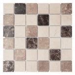 Мозаика каменная 30,5х30,5х0,7см Garda,бежево-коричневый микс