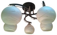 Светильник потолочный (рожковый) на пять светоточек N01-15С79/5 Нити сфера хром, венге (E27)