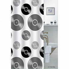 Штора для ванной ZALEL Recording, полиэстер 180х200 см