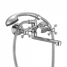 Смеситель для ванны Milardo Серия Duplex двухвентильный с лейкой, кор. излив DUPSB02M02