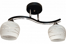 Светильник потолочный (рожковый) на две светоточки N01-15С79/2 Нити сфера хром, венге (E27)