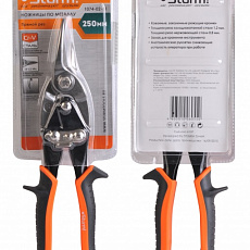 Ножницы по металлу прямые, Sturm, 1074-02-01, 2-х рычажная система для облегчения реза
