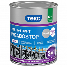 ТЕКС Грунт-эмаль 3в1 РЖАВОSTOP ПРОФИ серебряный 0,5 кг (24шт/уп)