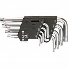 Ключи пятигранные Torx Star TS10 - TS50 звездочки CrV (набор 9 шт.) 35D950 Topex