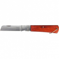 Нож складной 200мм, прямое лезвие, деревянная ручка, SPARTA 78998