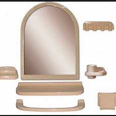 Набор д/ванной комнаты с зеркалом Елена МХ кремовый